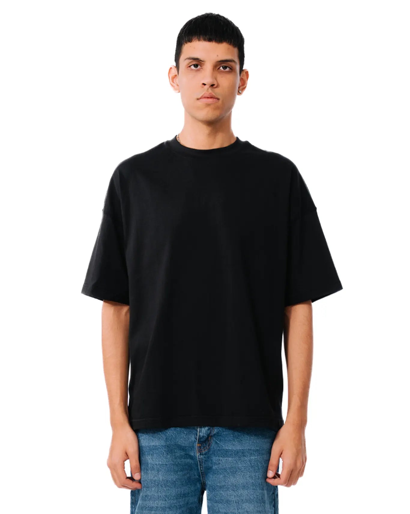 Crew Oversized T-Shirt in True Black