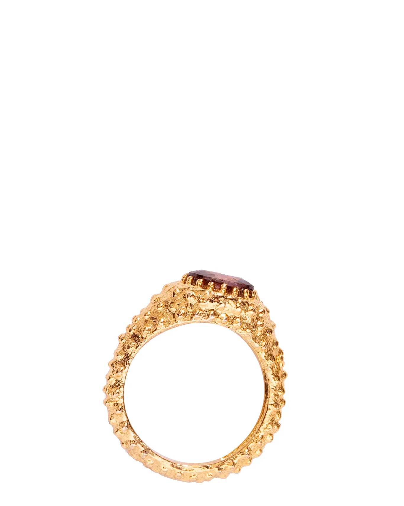 Gold Spike Stone Ring