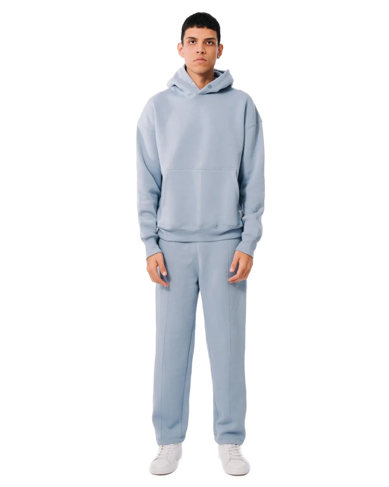Pintuck Detail Sweatpants in faded Denim