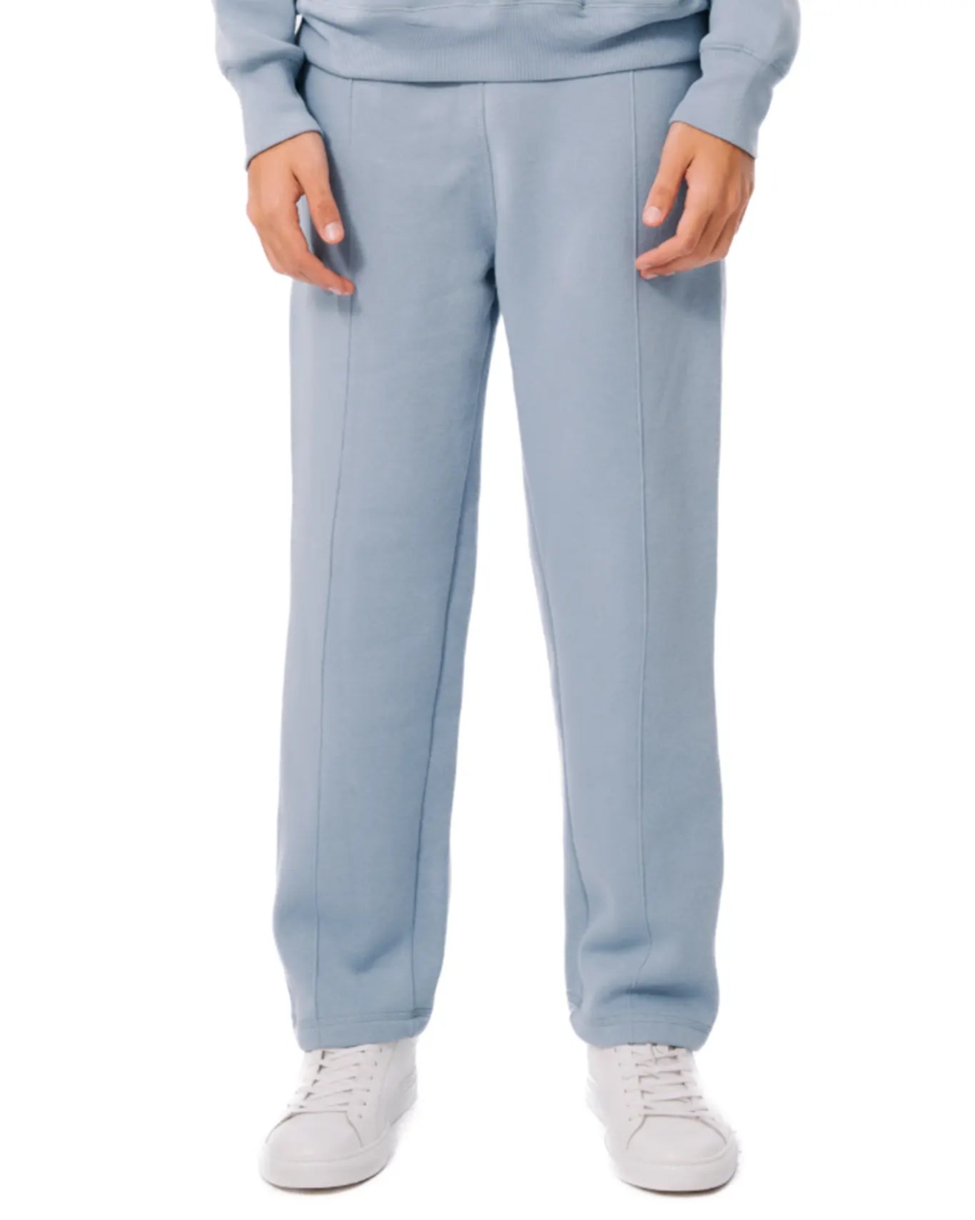 Pintuck Detail Sweatpants in faded Denim