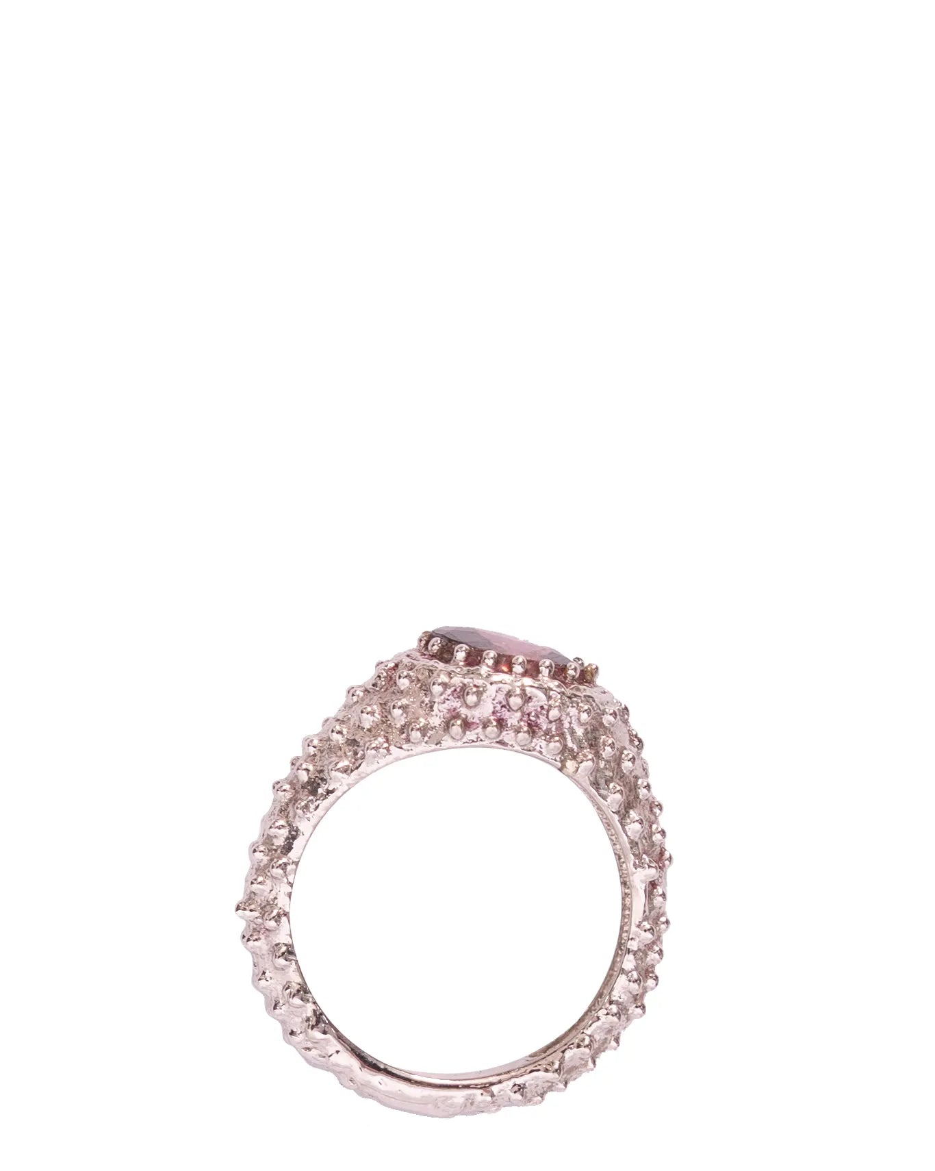 Silver Spike Stone Ring
