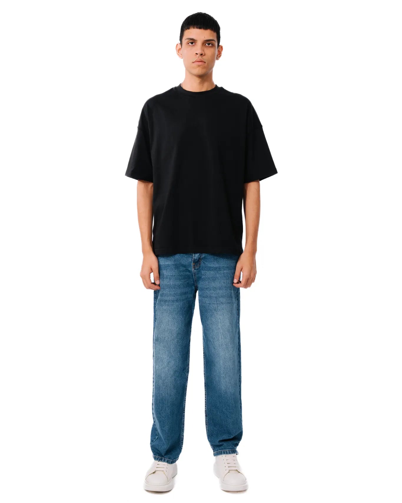 Crew Oversized T-Shirt in True Black