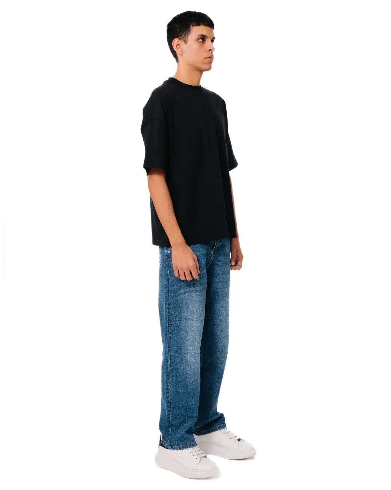 Crew Oversized T-Shirt in True Black