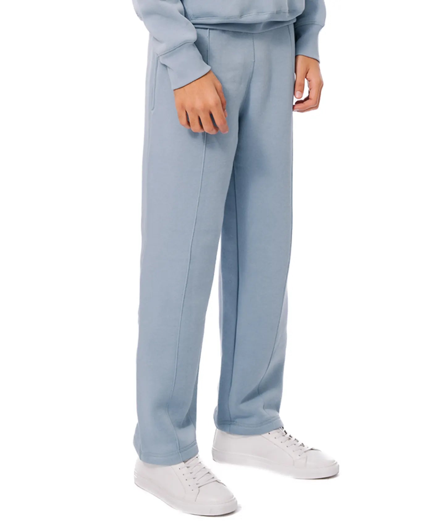 Pintuck Detail Sweatpants in faded Denim