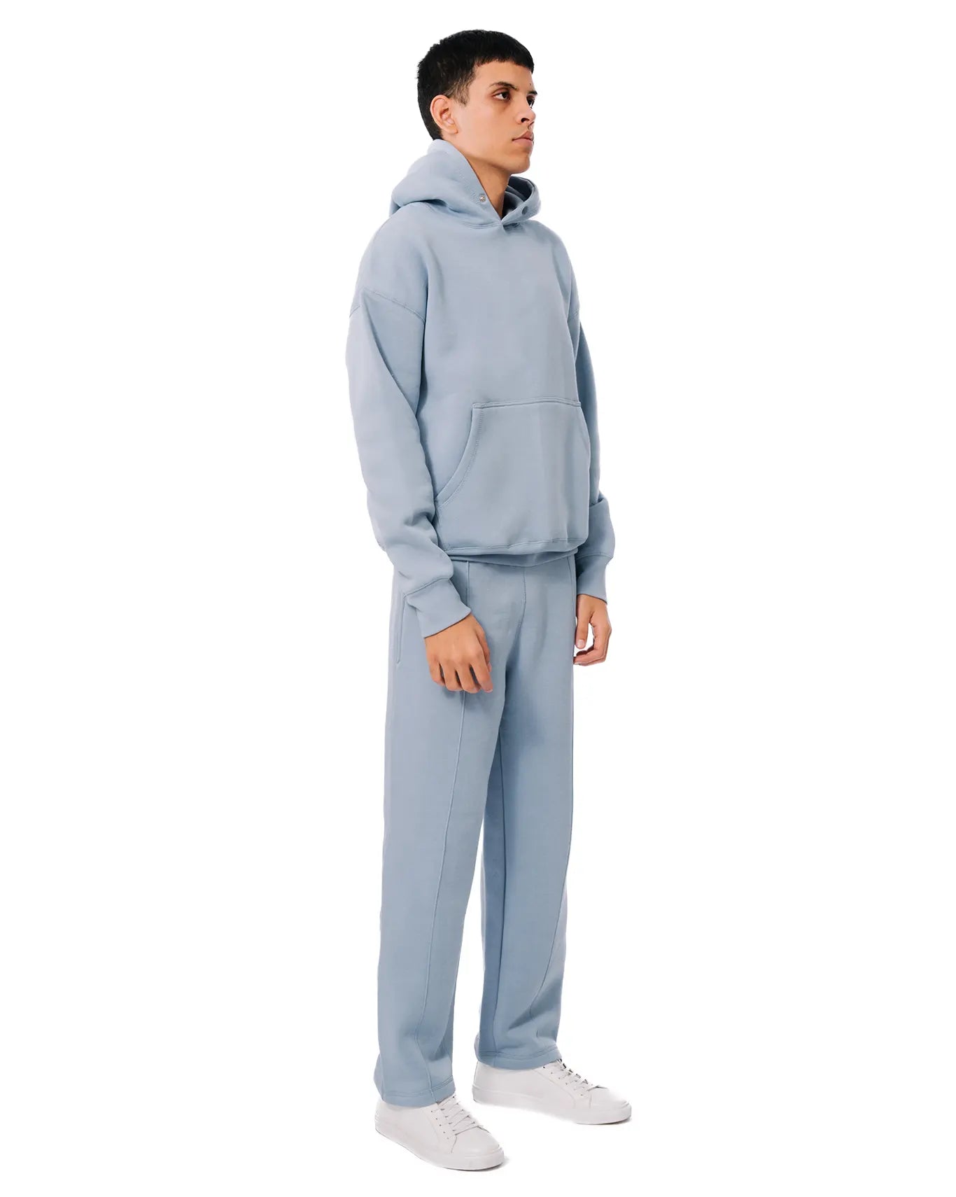 Pintuck Detail Sweatpants in faded Denim