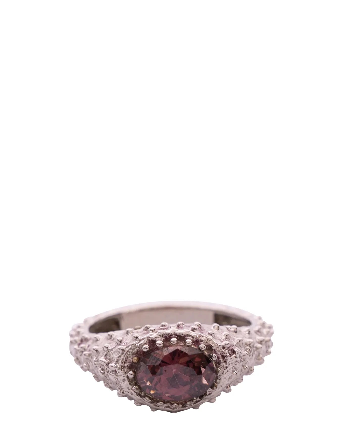 Silver Spike Stone Ring
