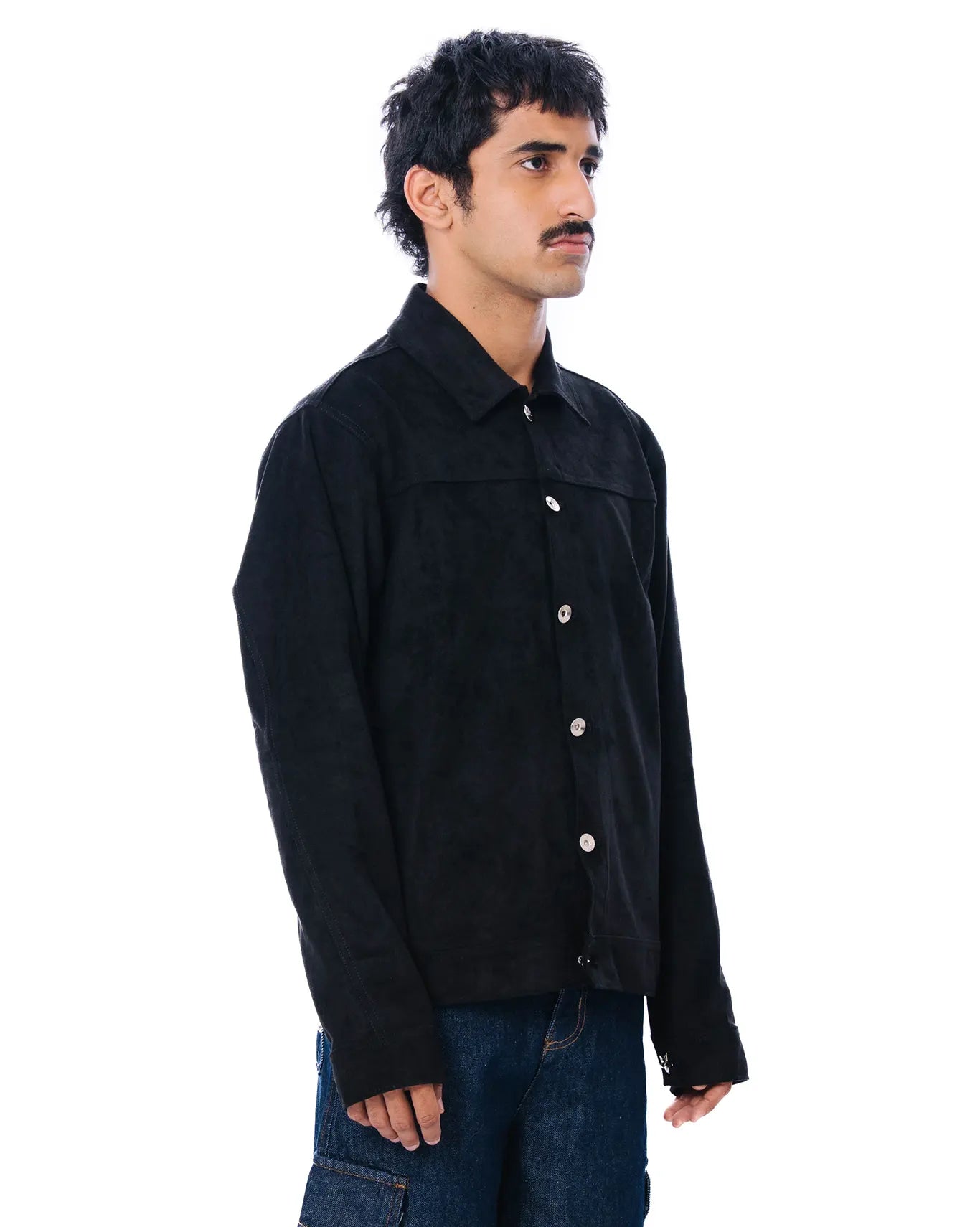 Osami Black Cropped Suede Jacket