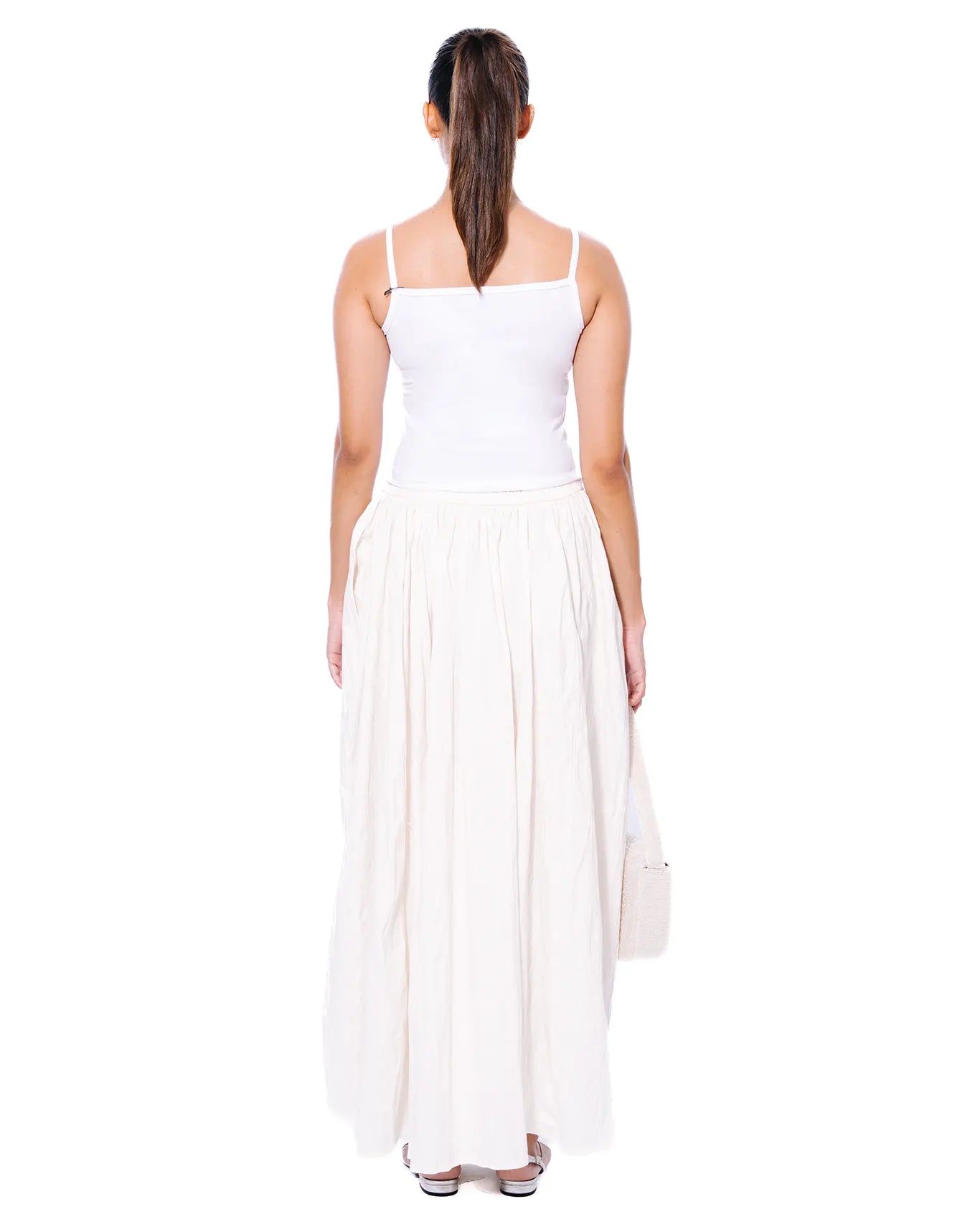 White Gathered Skirt