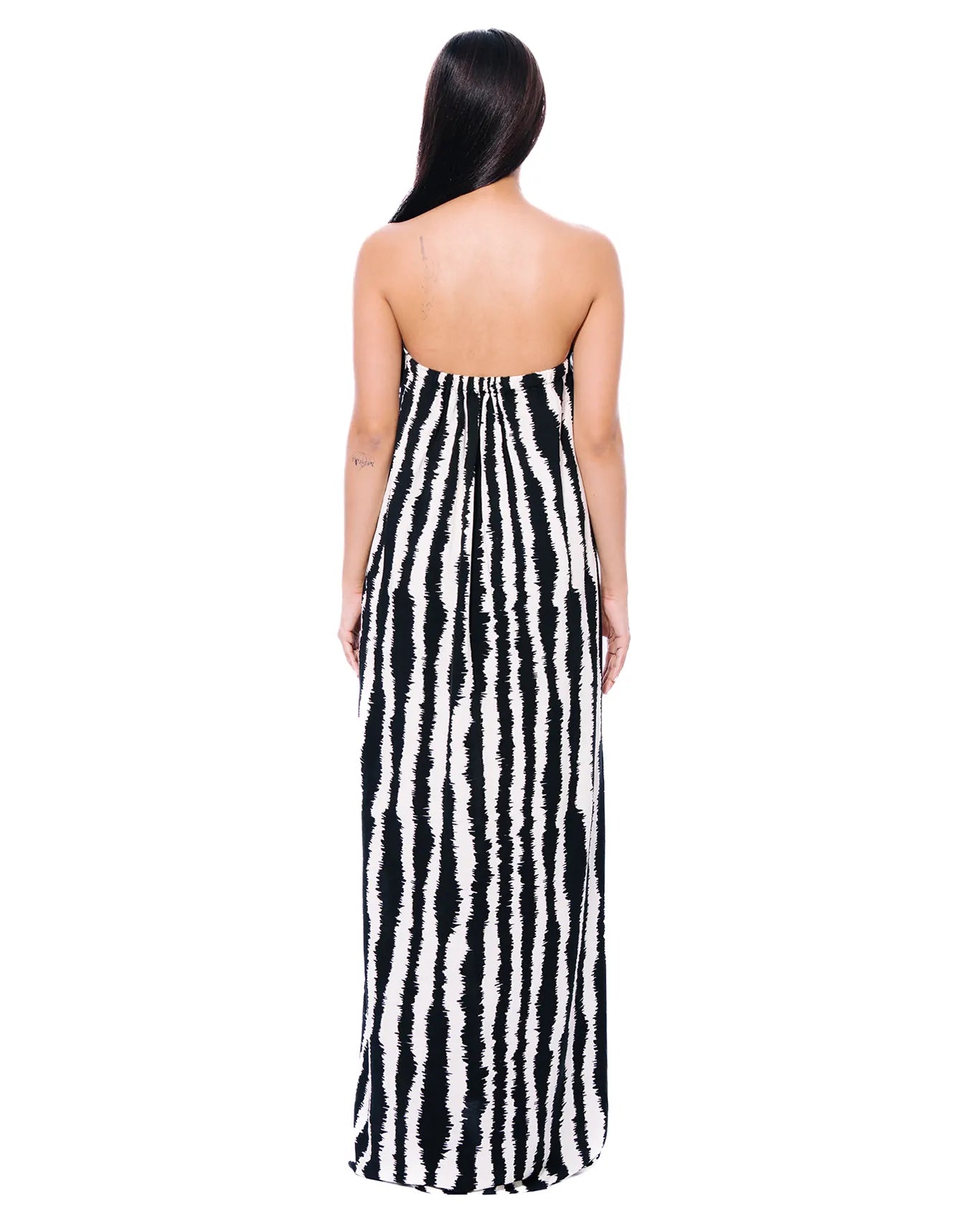 B/W Strapless Dress