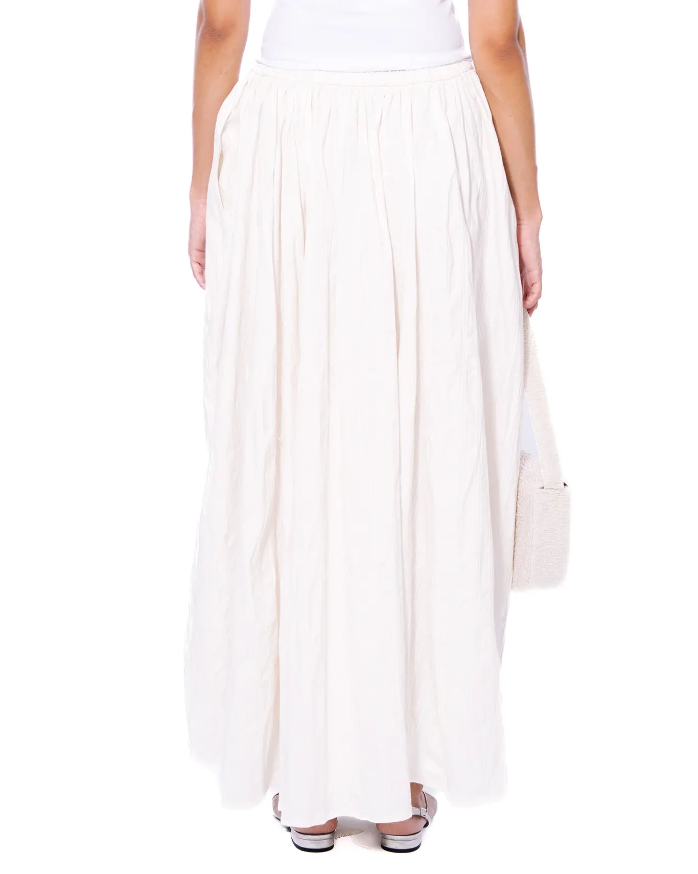 White Gathered Skirt