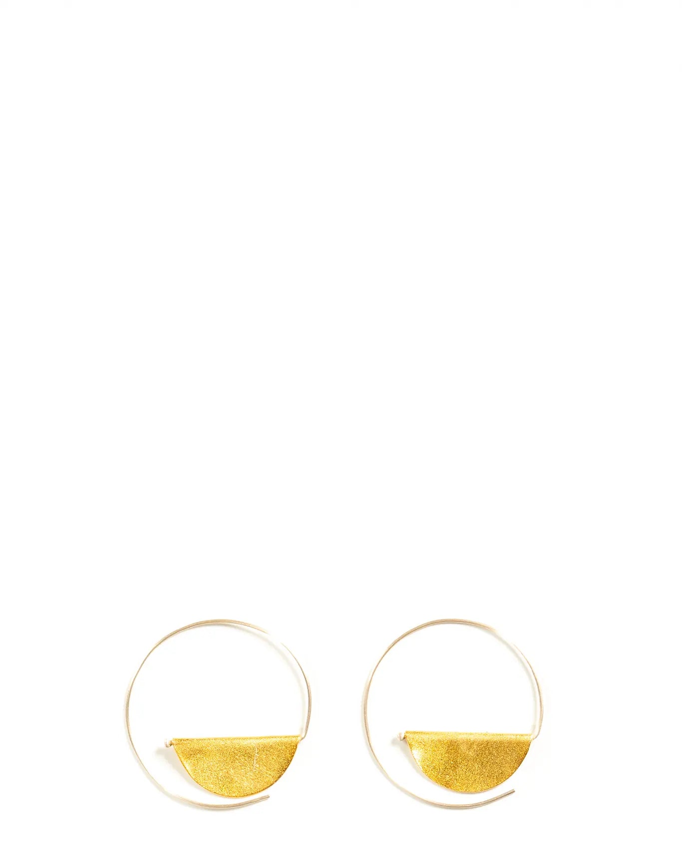 Amna Shariff Gold Small Folded Circle Hoops cult