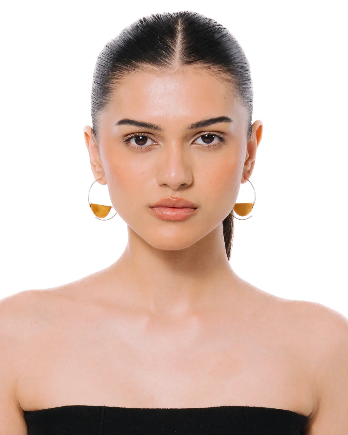 Amna Shariff Gold Small Folded Circle Hoops cult