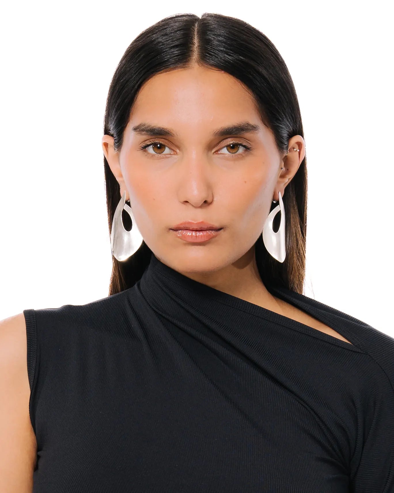 Amna Shariff Silver Cutout Earrings cult