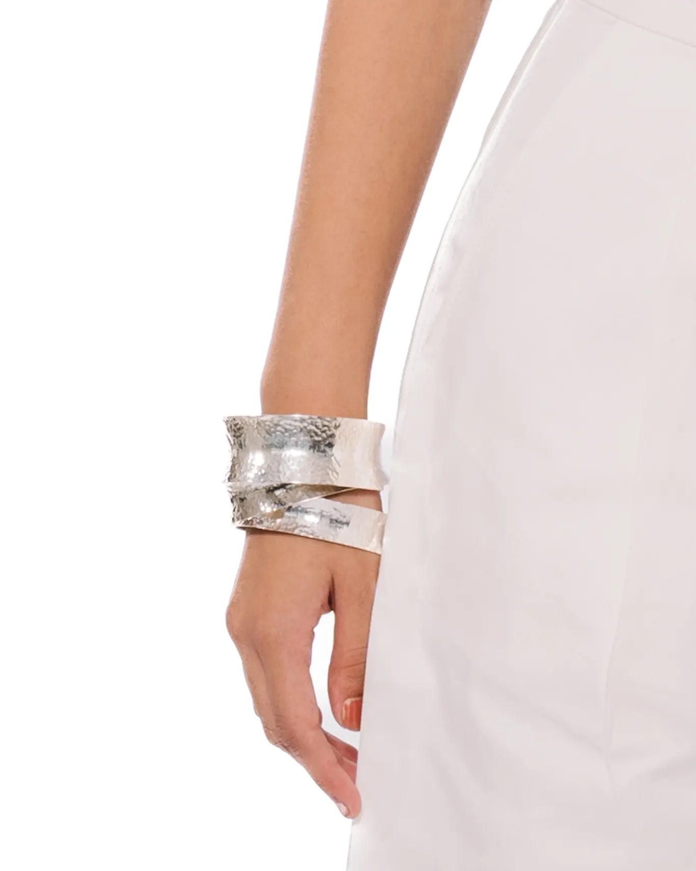Amna Shariff Silver Hammered Bangle cult