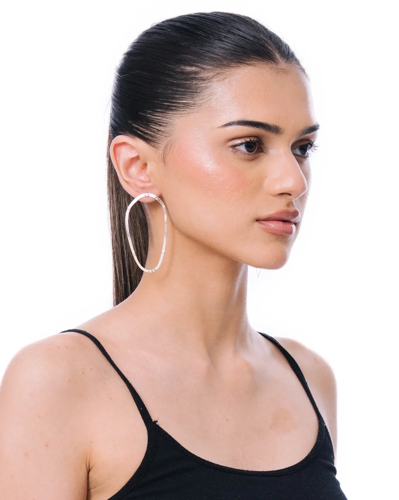 Amna Shariff Silver Oblong Discs Posts cult