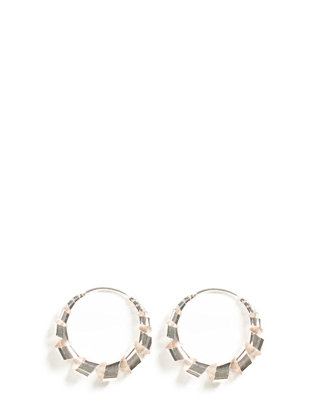 Amna Shariff Silver Twisted Hoops Earrings cult