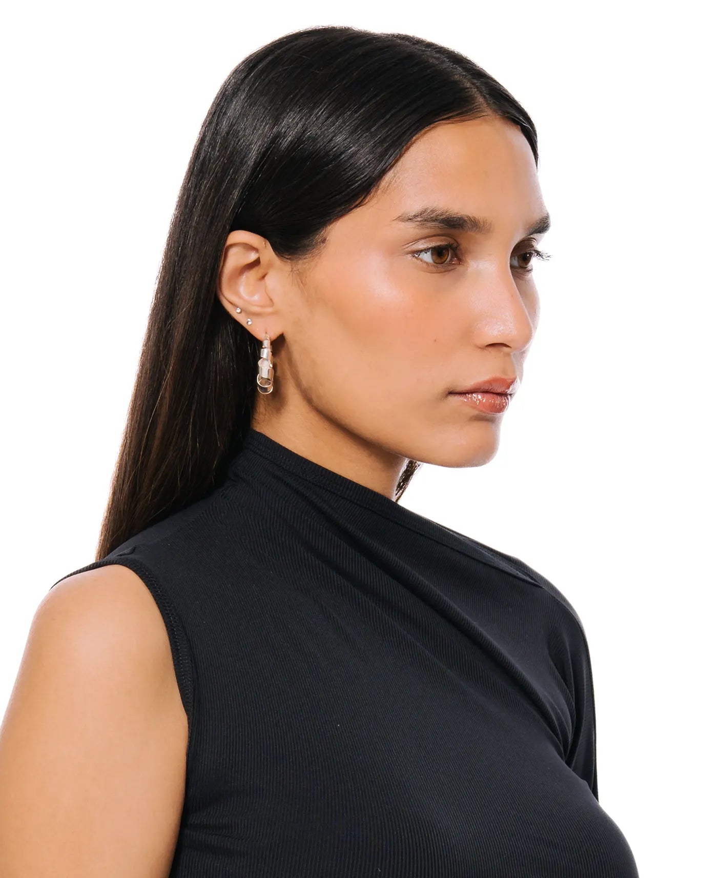 Amna Shariff Silver Twisted Hoops Earrings cult