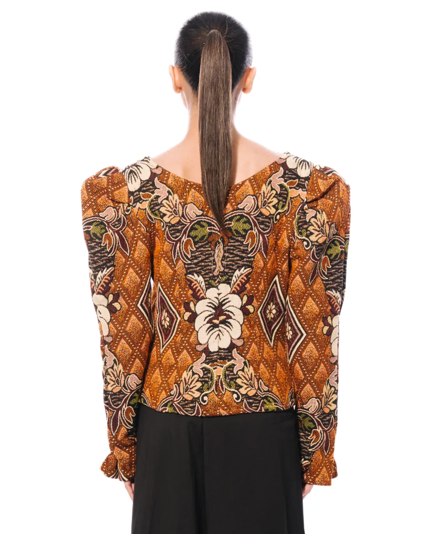 Collected xx Brown Puff Sleeves Benazir Top Cult Store