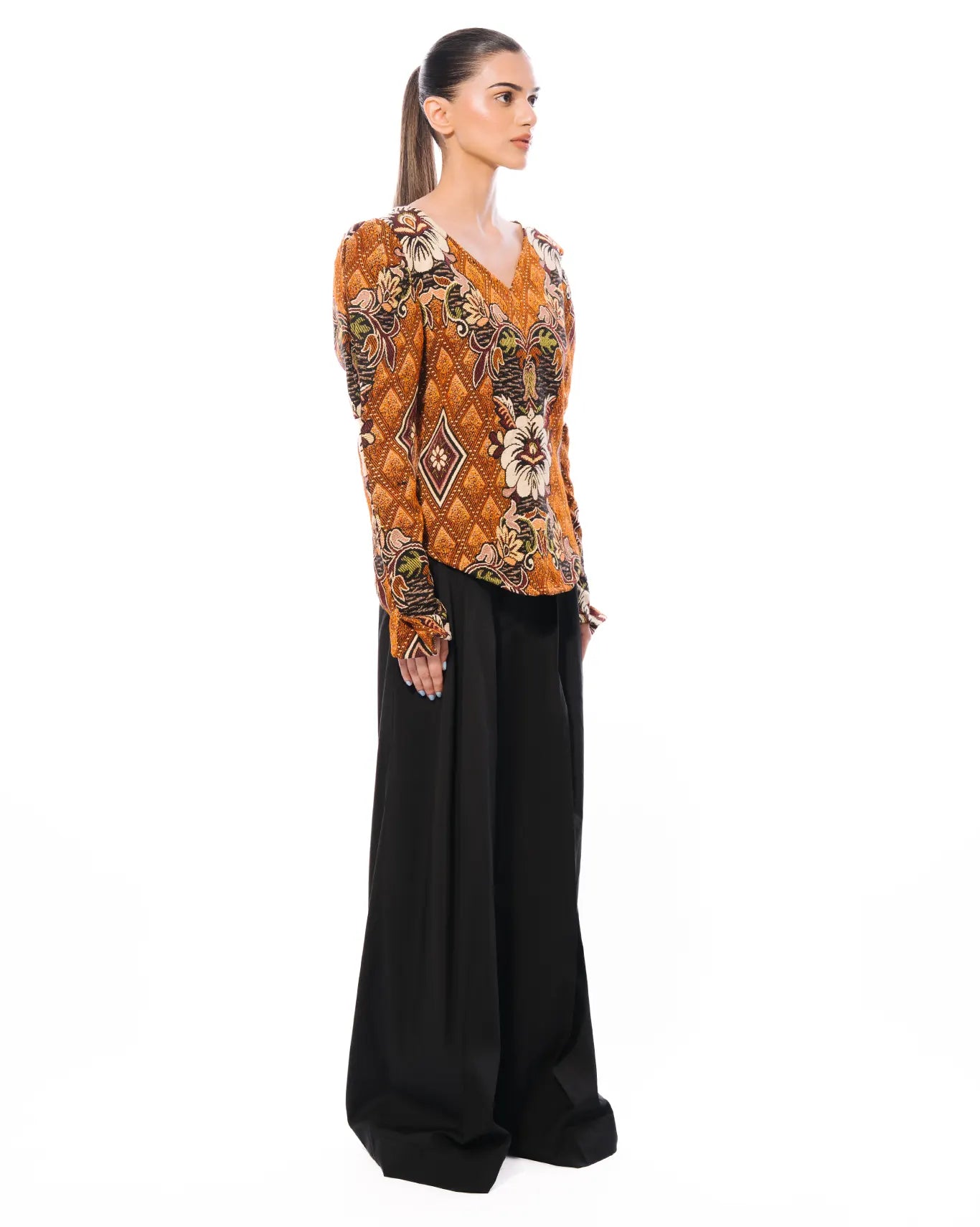Collected xx Brown Puff Sleeves Benazir Top Cult Store