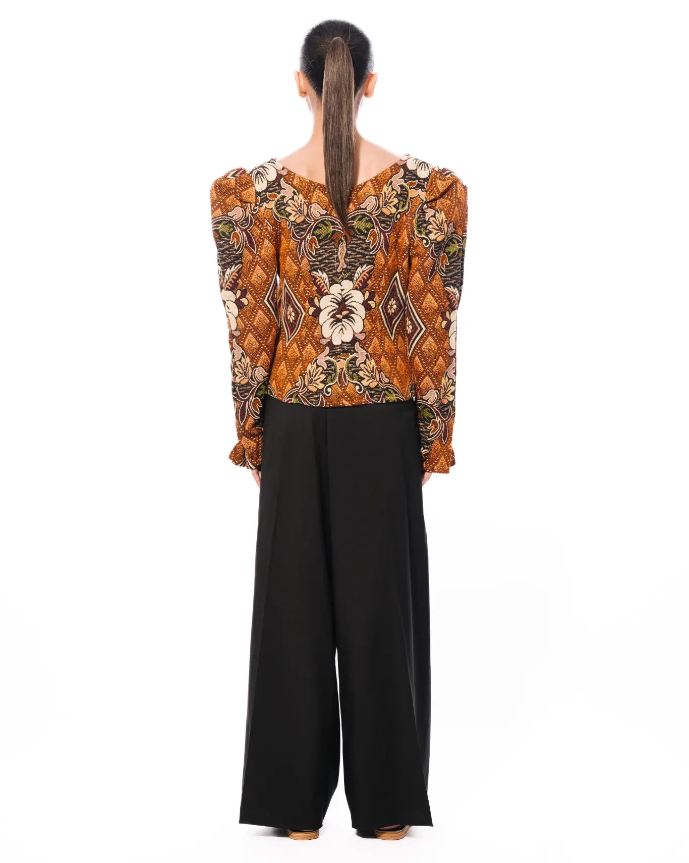 Collected xx Brown Puff Sleeves Benazir Top Cult Store