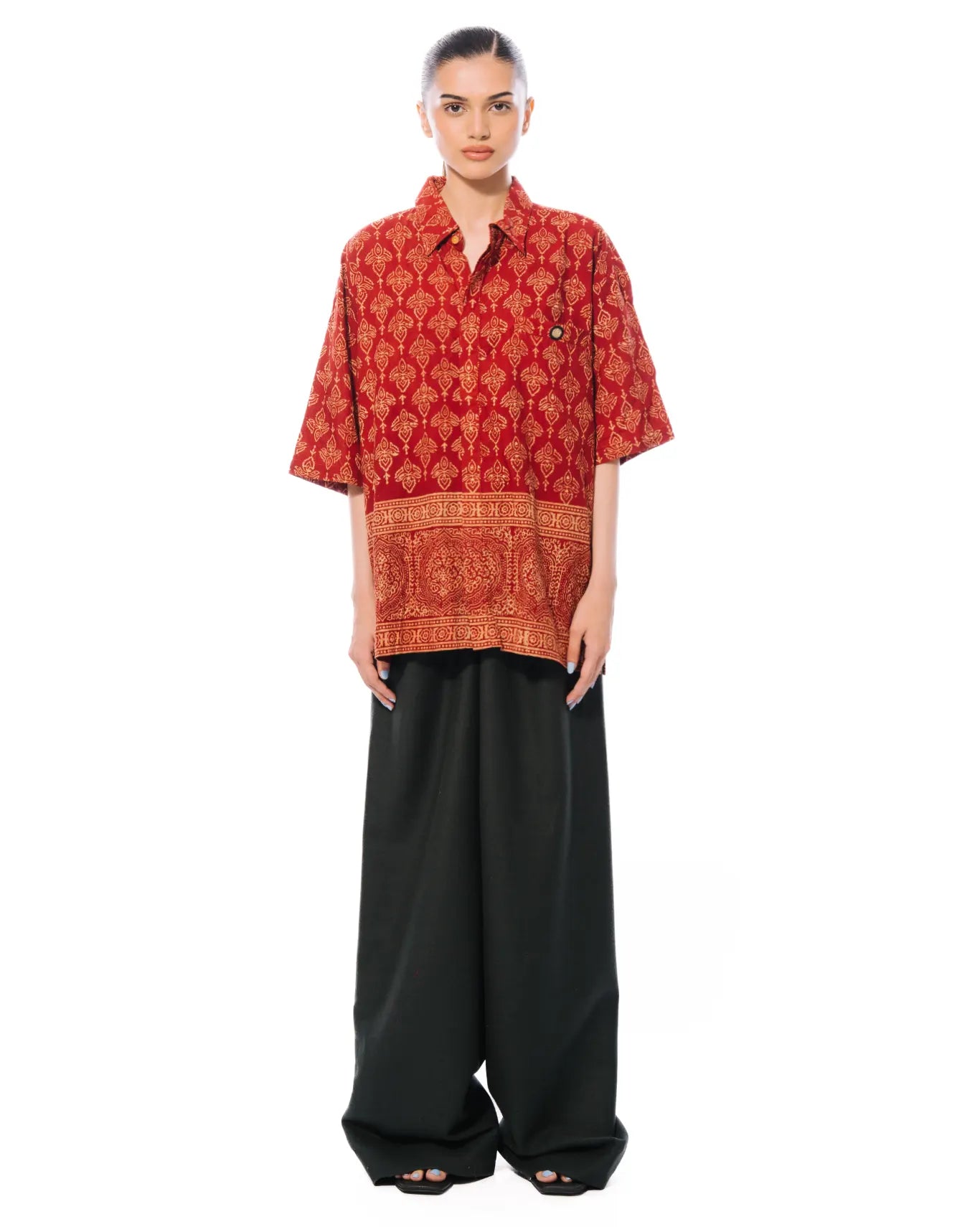 Collected Red Mughal Hand Block Printed Shirt Cult Store PK