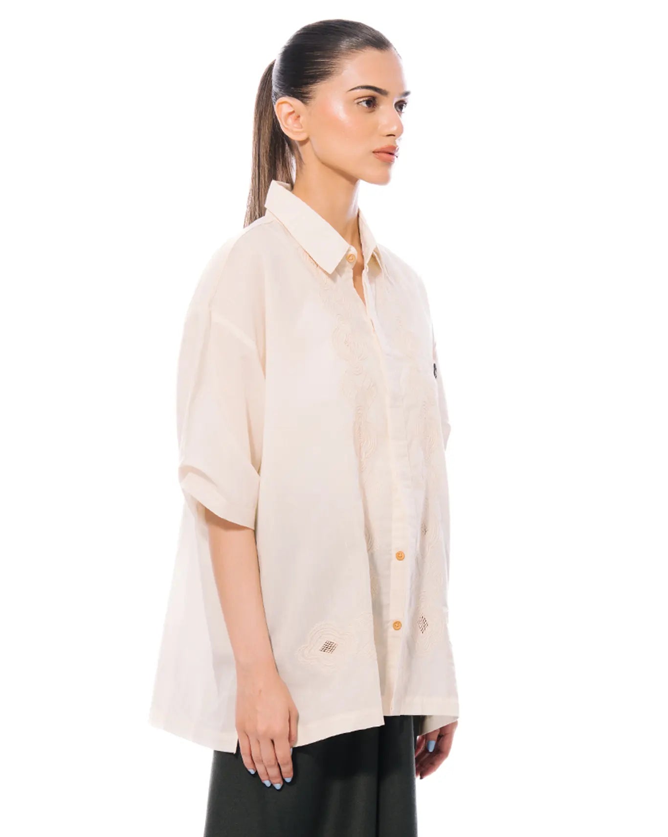Collected xx White Cotton Taar Kashi Shirt cult store