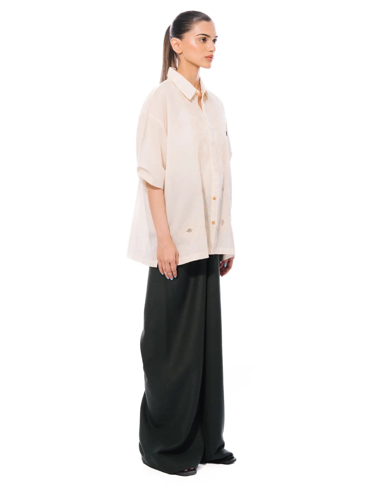 Collected xx White Cotton Taar Kashi Shirt cult store
