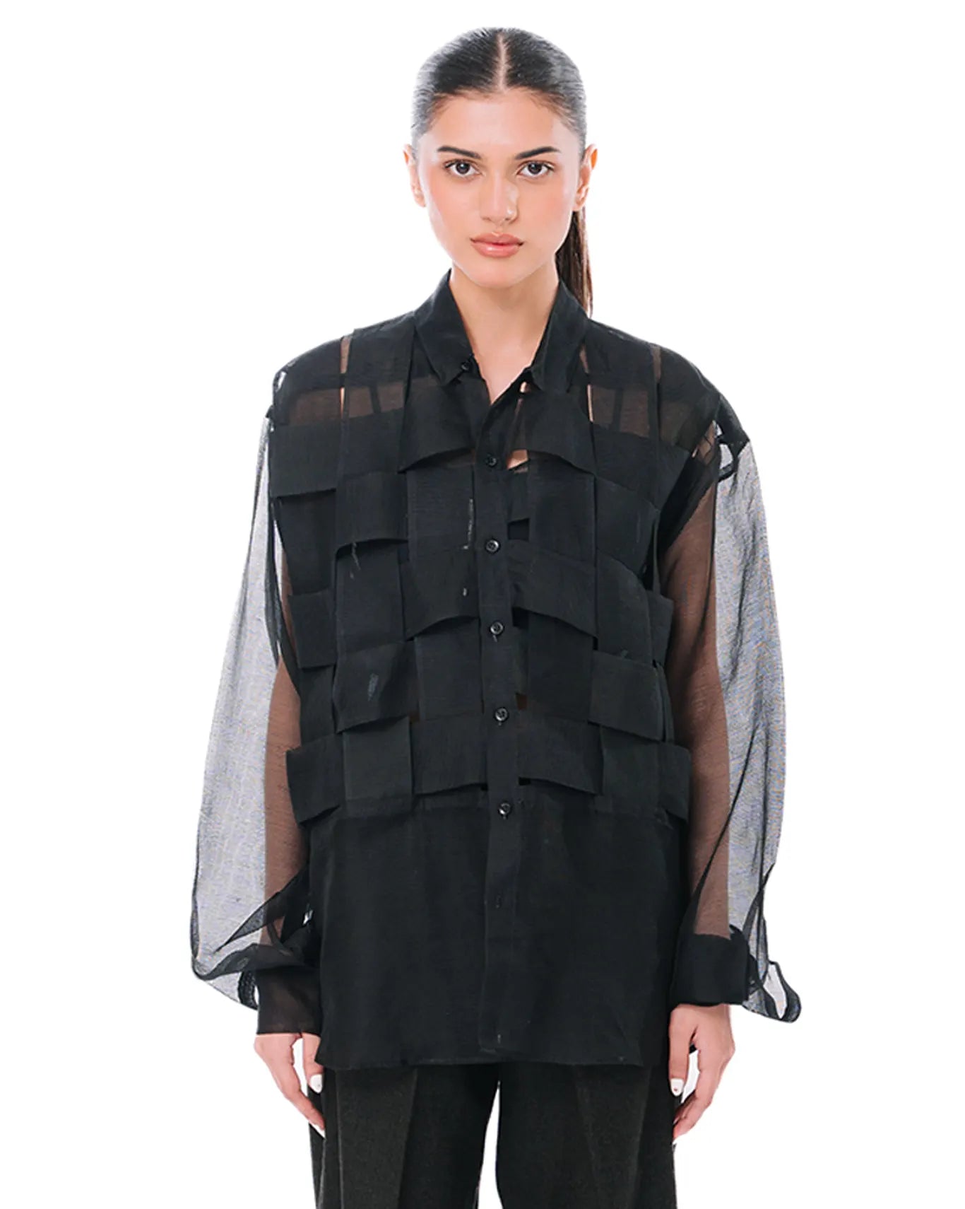 Demo Black Lattice Shirt Cult womenswear karachi