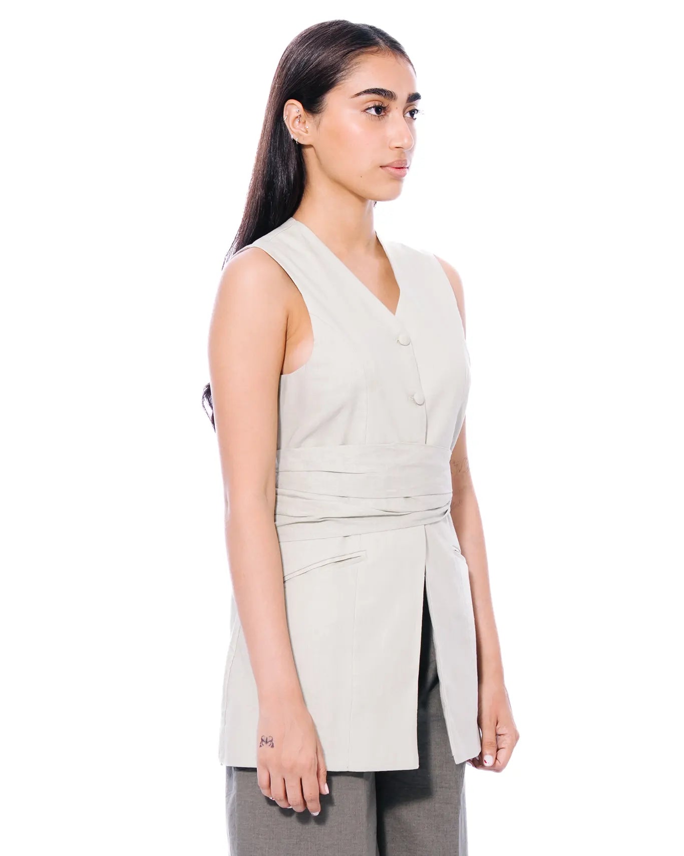 Fern Green Tie-Back Vest Cult Store Karachi