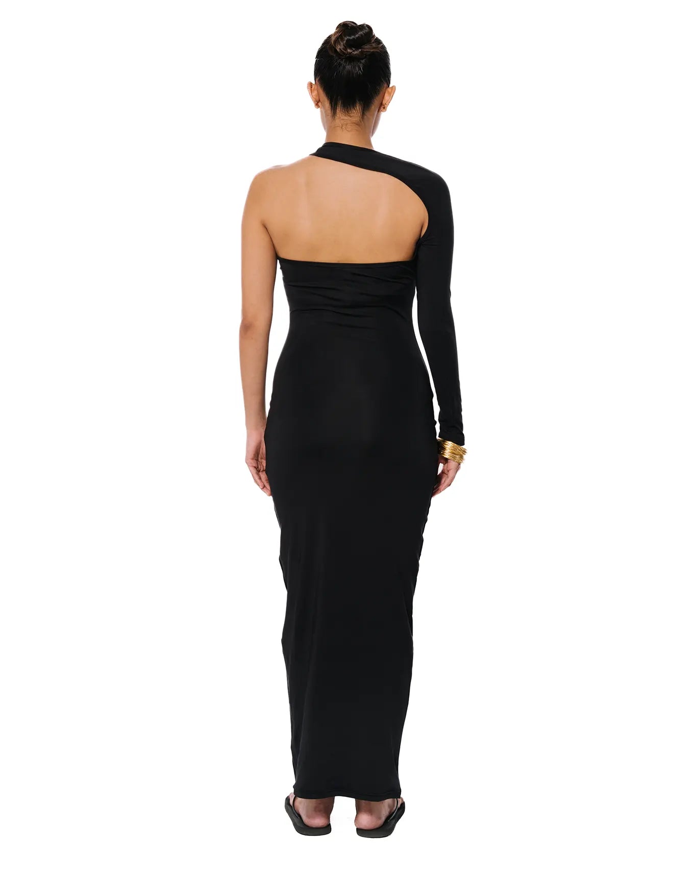 Koyo Black Asymmetric Cutout Dress Cult Karachi