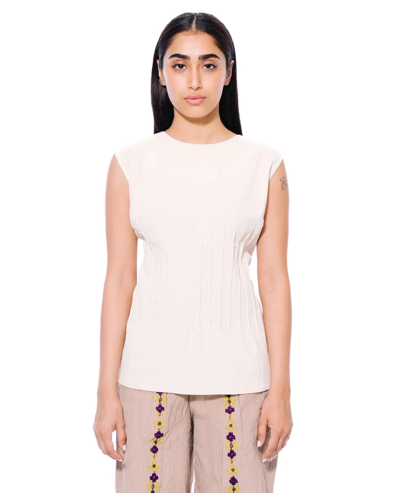 Koyo Cream Pleated Top Cult Store