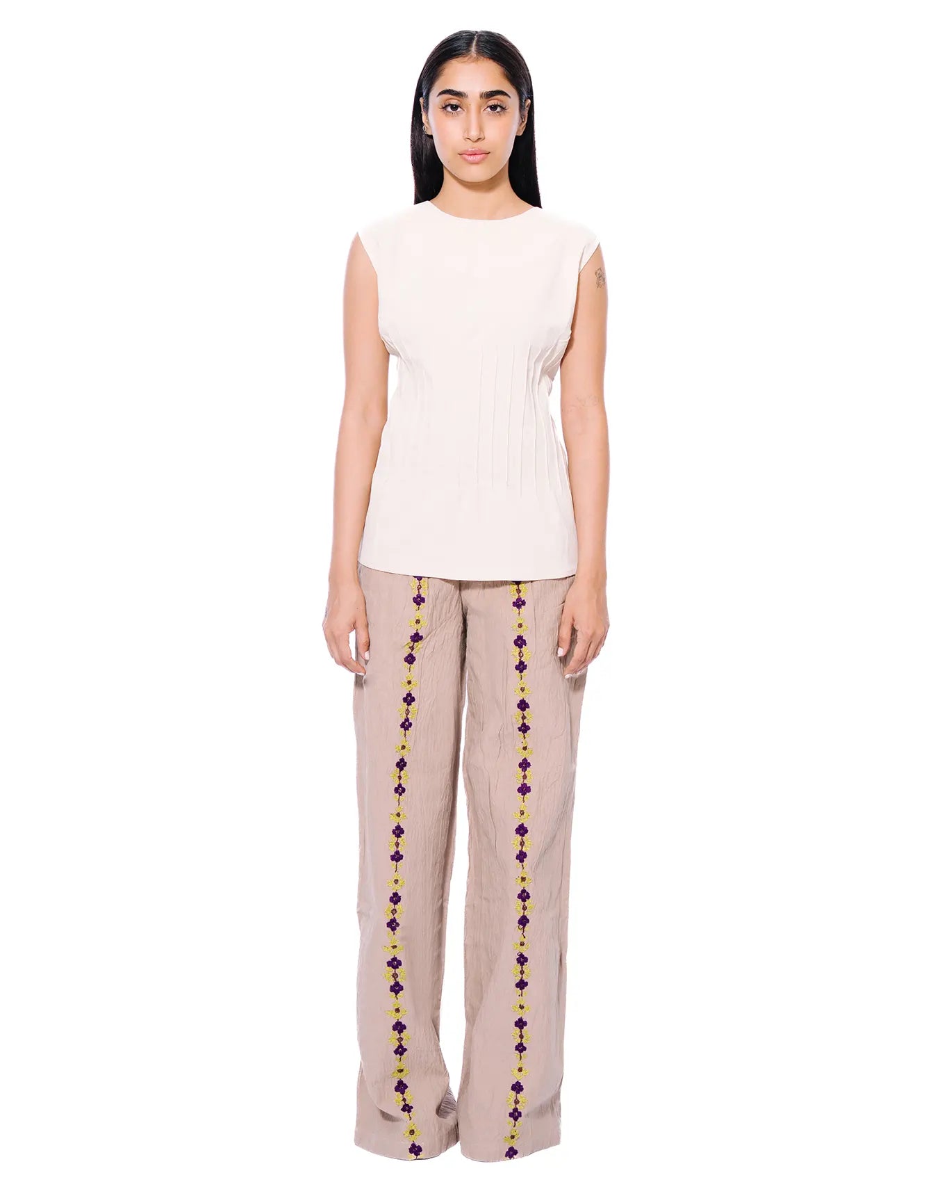 Koyo Cream Pleated Top Cult Store