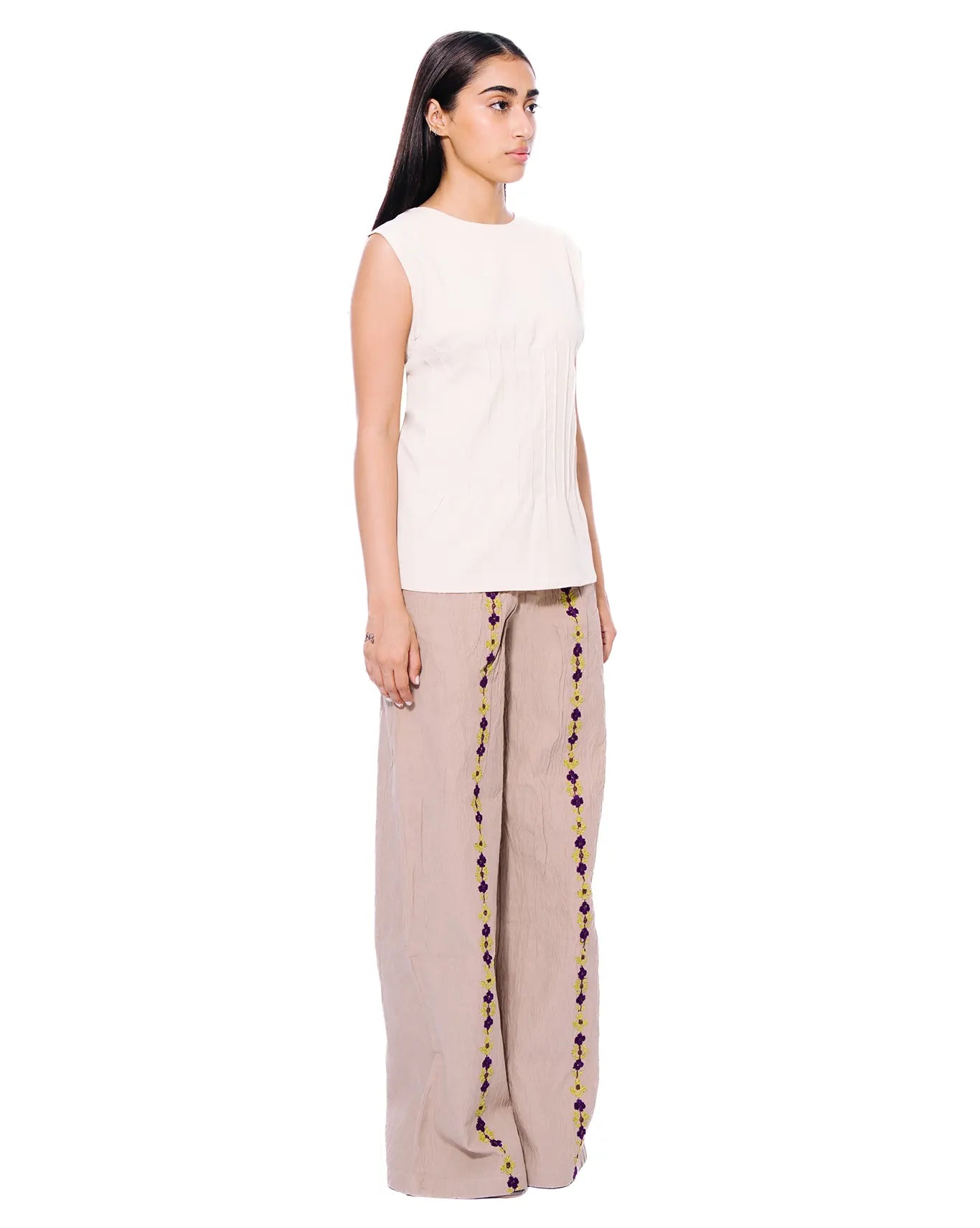 Koyo Cream Pleated Top Cult Store