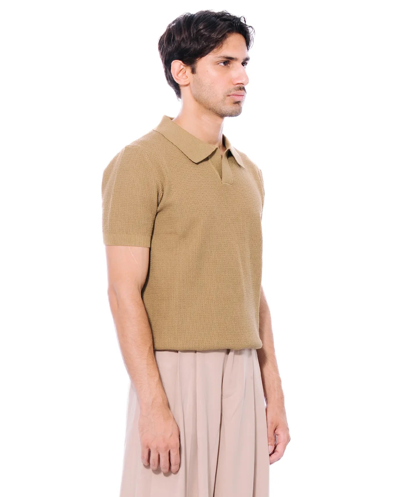 Koyo Dirty Green Textured Polo Cult Store