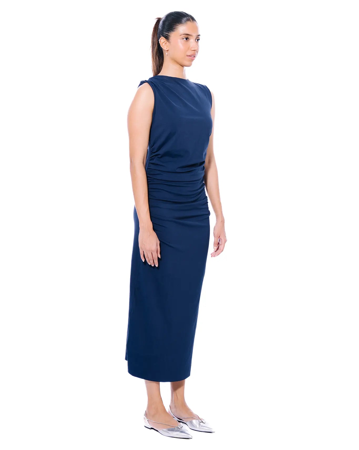 Koyo Navy Pleated Dress Cult Store