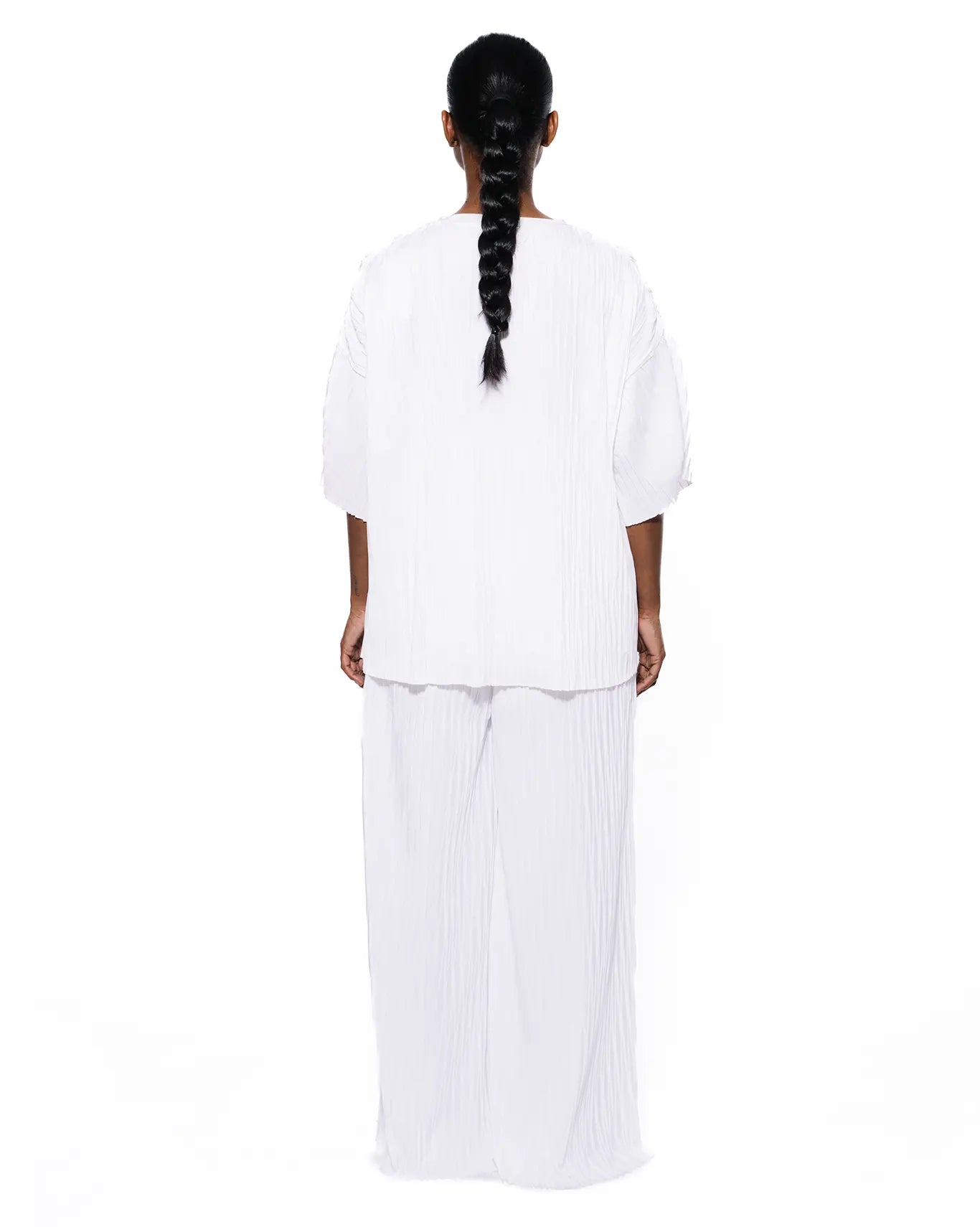 Koyo White Ripple Pleat Tee Cult Karachi