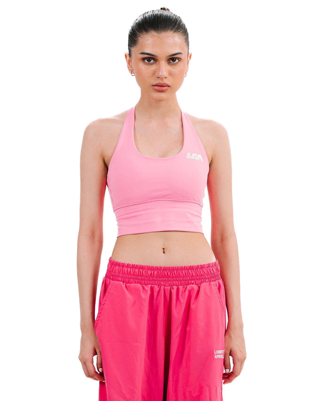 LFA Paradise Pink Seamless Halter Neck Sports Bra
