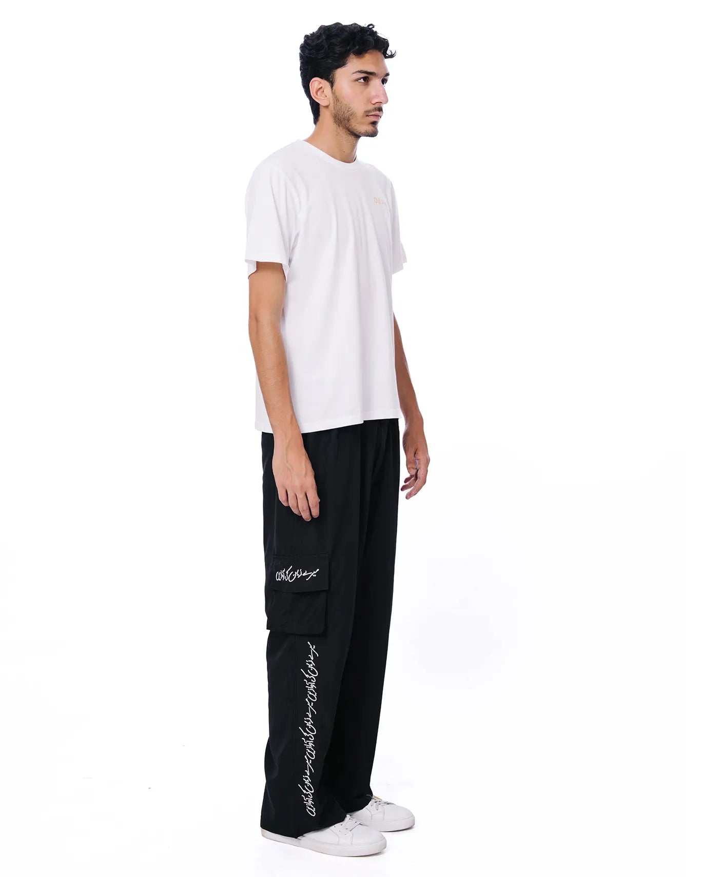 Naqees Black Parachute Trousers cult store unisex