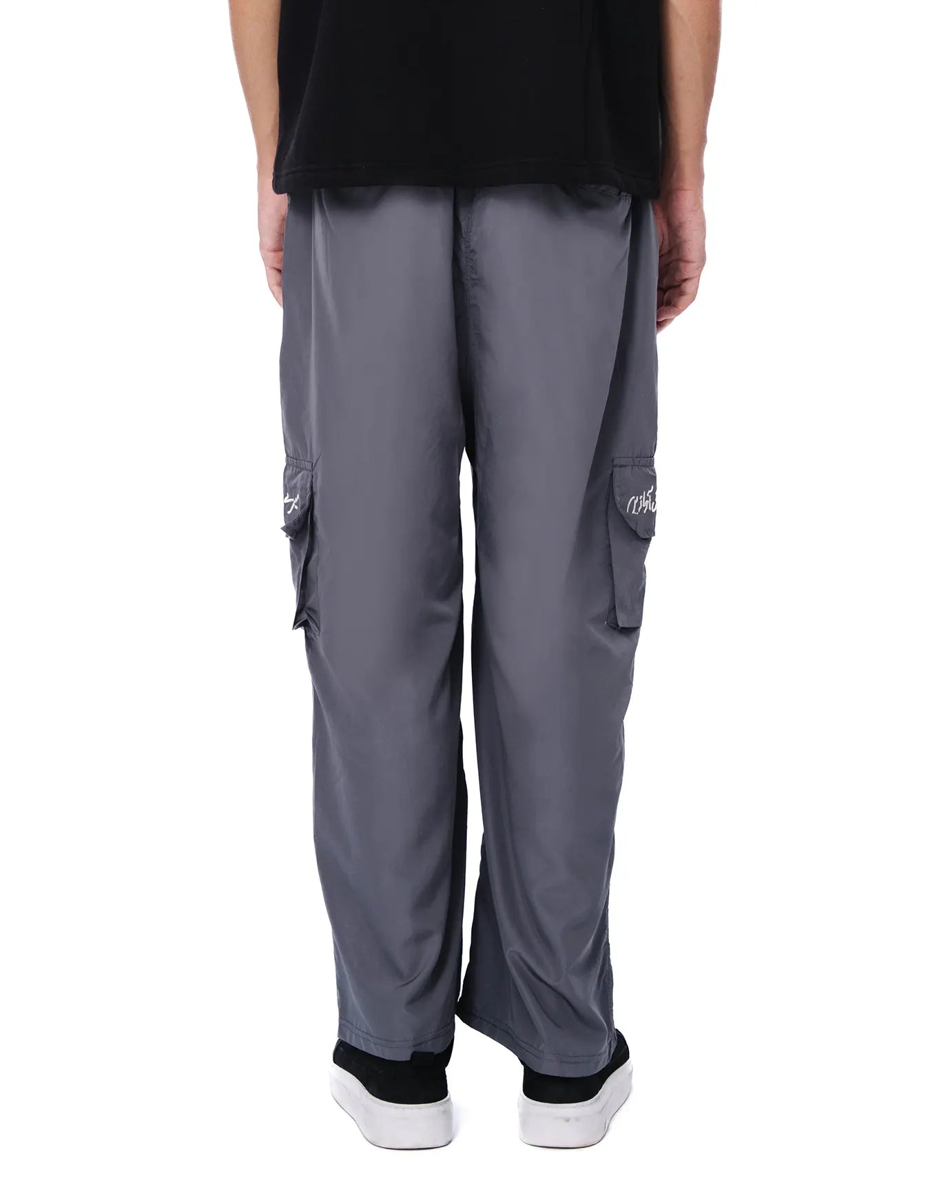 Naqees Grey Parachute Trousers