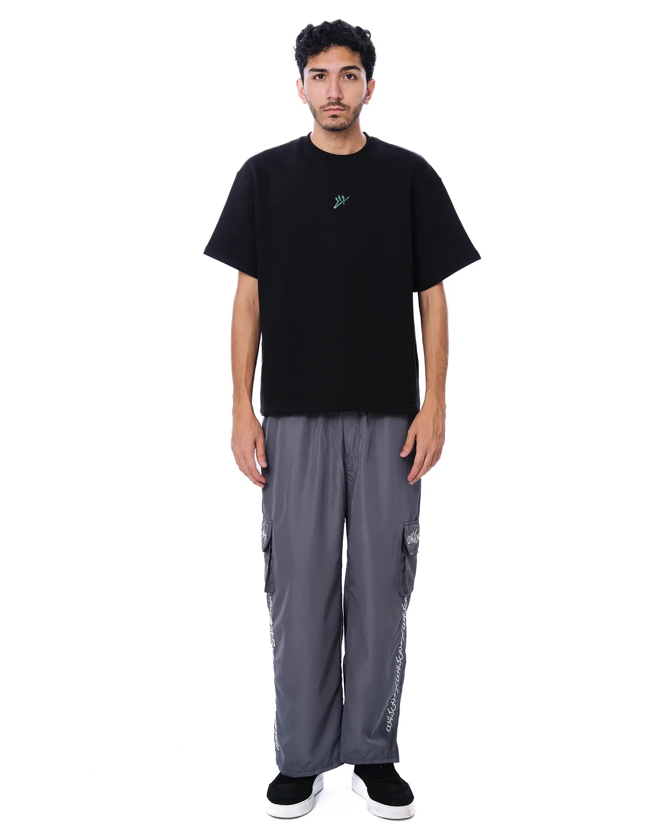 Naqees Grey Parachute Trousers