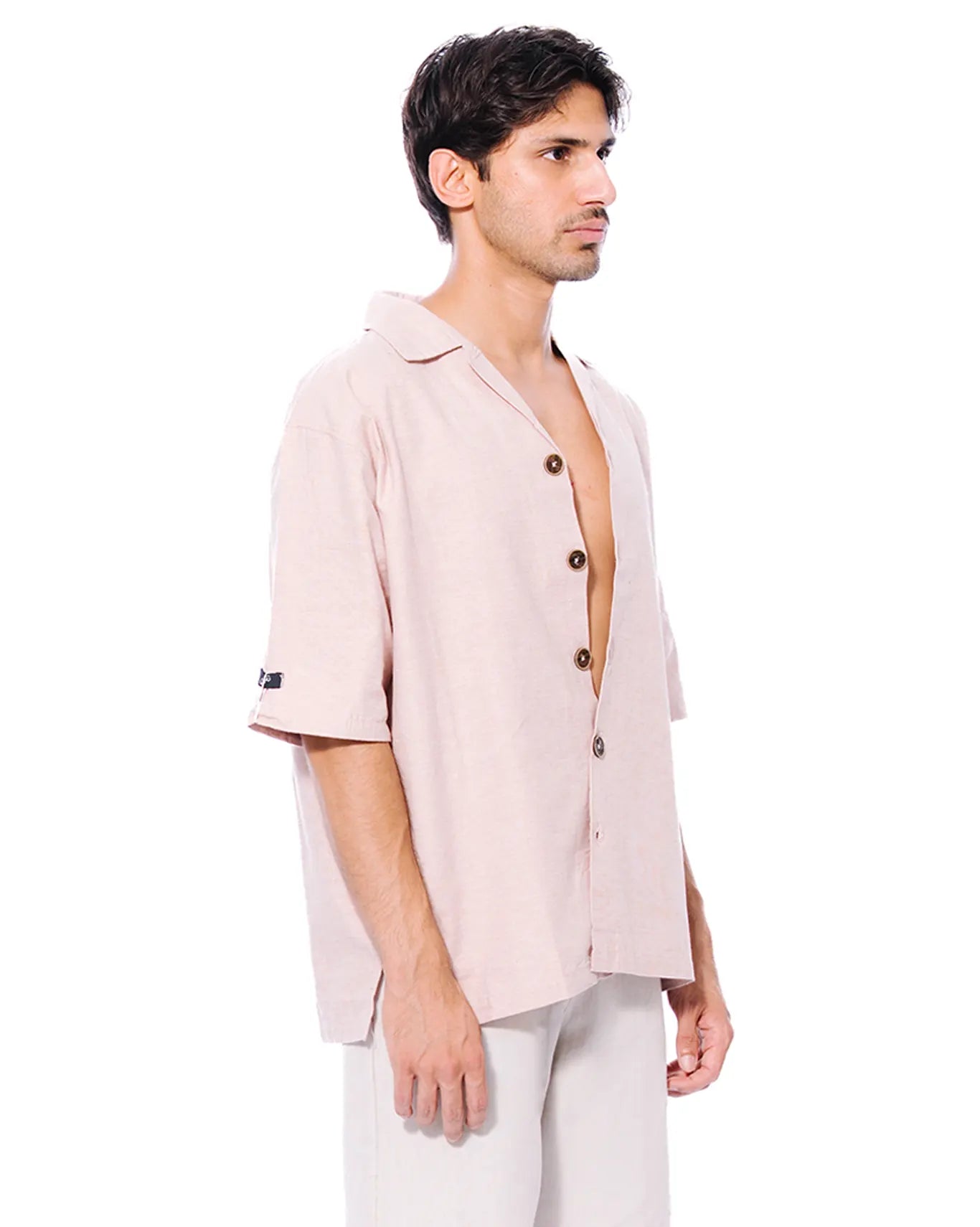 Naqees Peach Button Down Shirt Cult Store Khi