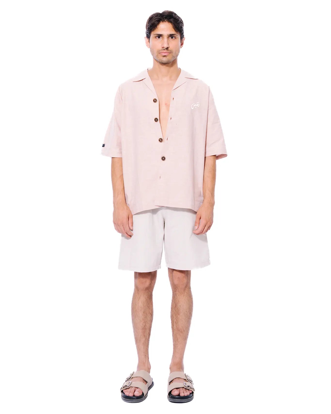 Naqees Peach Button Down Shirt Cult Store Khi