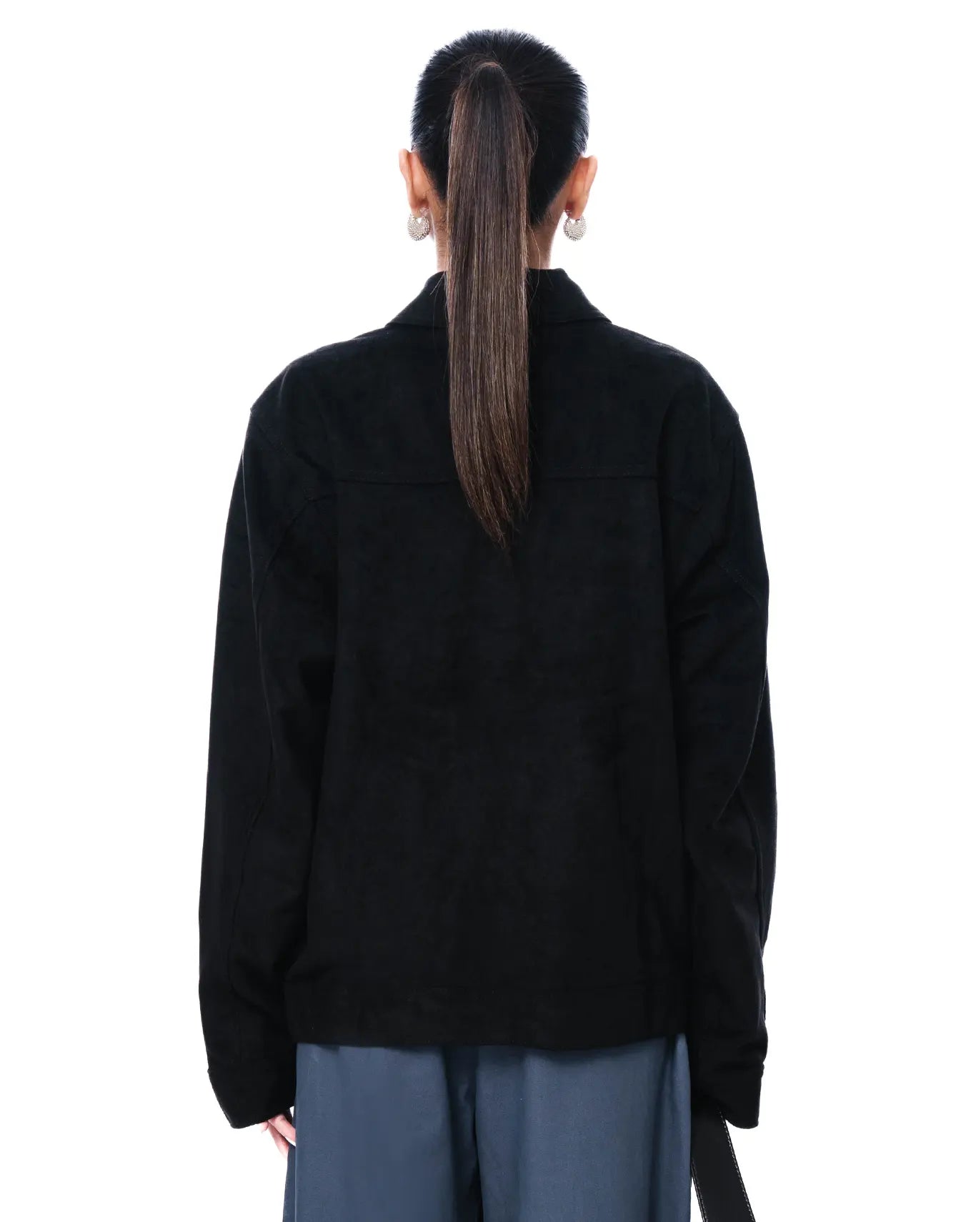 Osami Black Cropped Suede Jacket