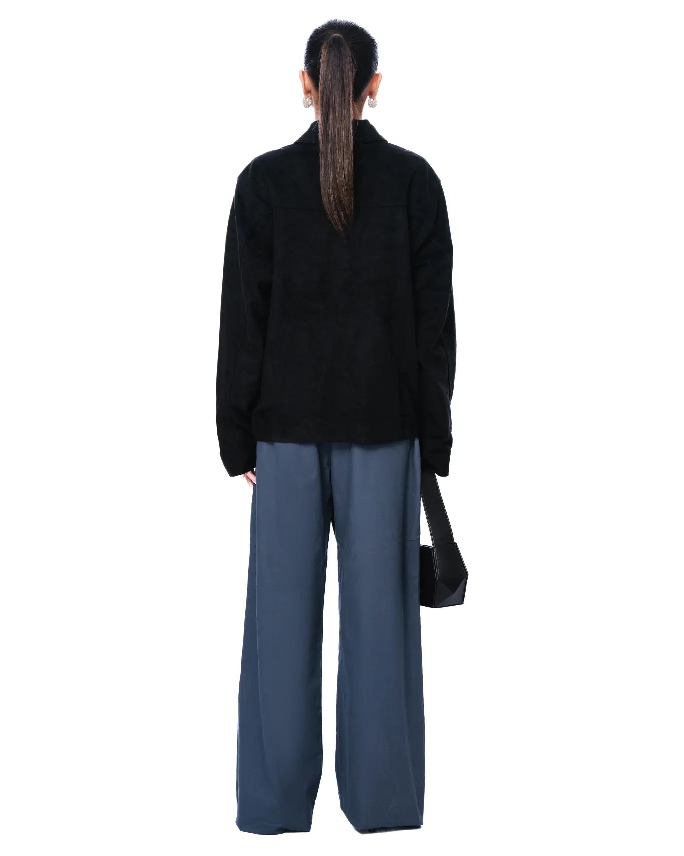 Osami Black Cropped Suede Jacket