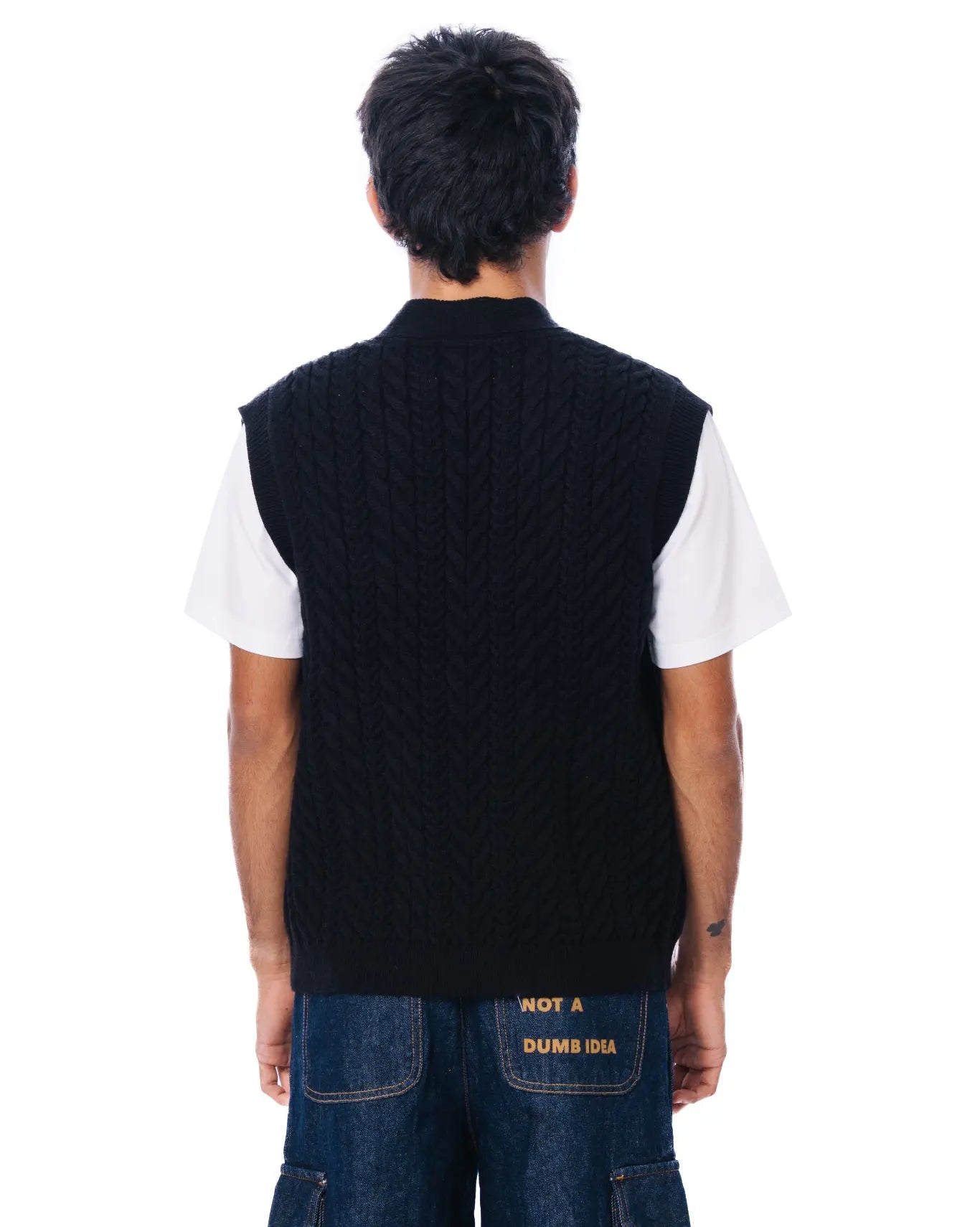 Osami Black Loverboy Ribbed Knit Vest