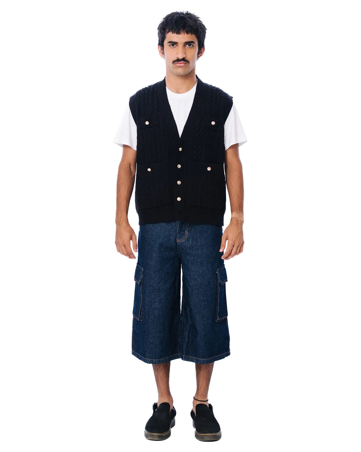 Osami Black Loverboy Ribbed Knit Vest
