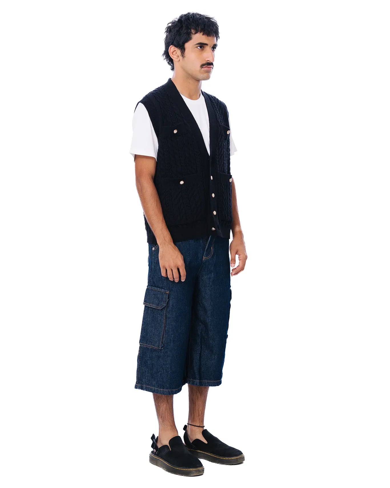 Osami Black Loverboy Ribbed Knit Vest