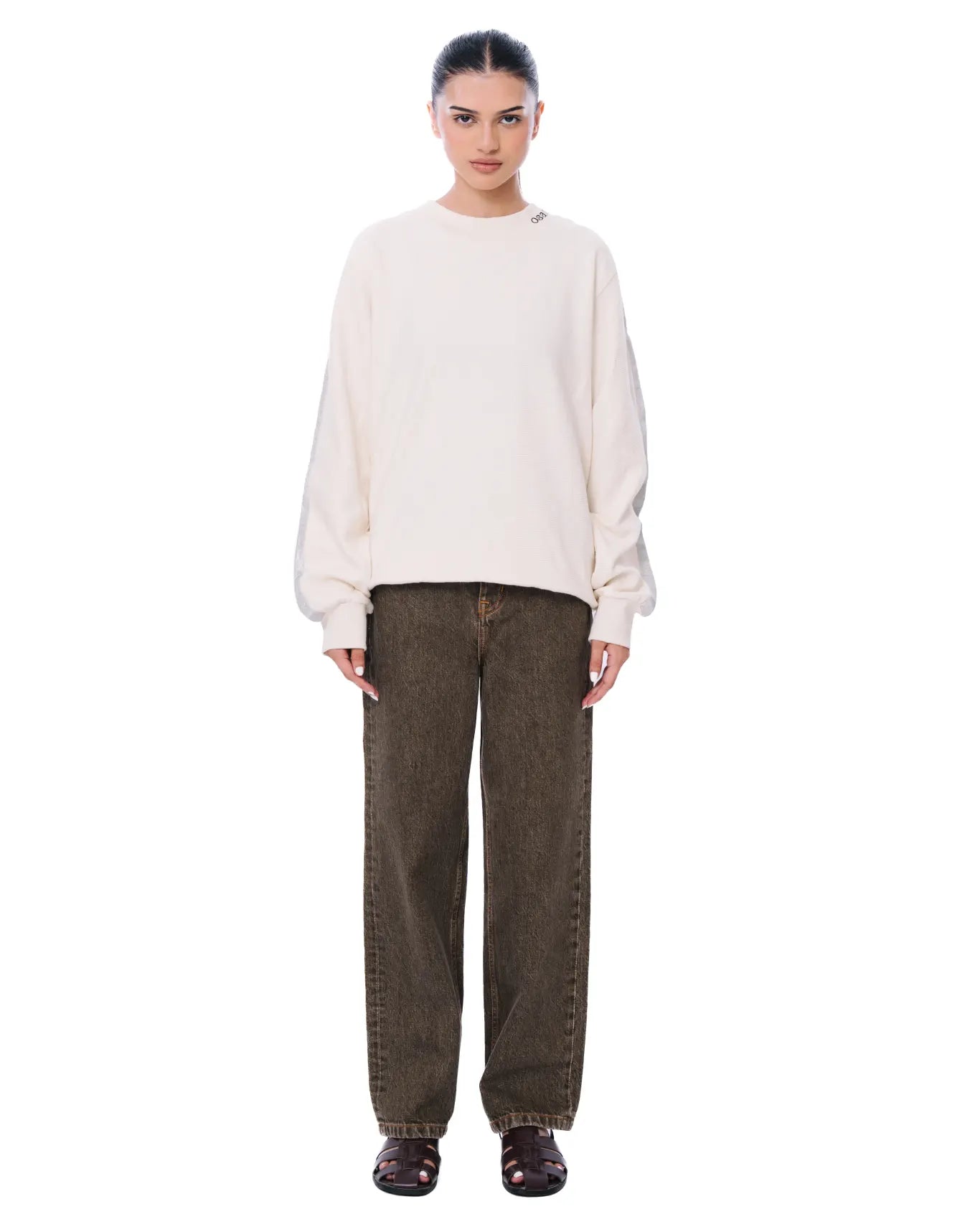 Osami Cream Metallic Accent Jumper