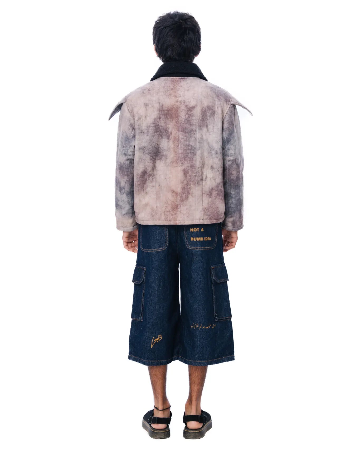 Raa-ay Brown Handcrafted Reptile Skin Popstar Jacket