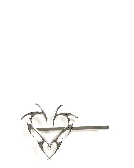 Silver Heart On Fire Punk Heart Hair Pins Cult pk